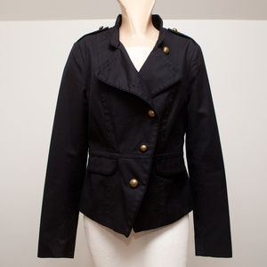 Black Military Jacket with Brass Buttons